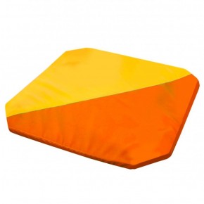 Мат гимнастический 1,3x1,3x0,05м складной скошенные углы цв.оранжевый-желтый в Губкинском - gubkinskiy.ok-mebel.com | фото 1