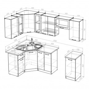 ОЛЬГА Кухонный гарнитур Оптима 1 (1300*2500 мм) в Губкинском - gubkinskiy.ok-mebel.com | фото 2