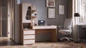 ПИФАГОР Стол компьютерный (дуб вотан/кашемир) в Губкинском - gubkinskiy.ok-mebel.com | фото