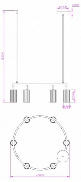 Подвесная люстра Moderli Cora V11603-6P в Губкинском - gubkinskiy.ok-mebel.com | фото 6