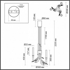 Подвесная люстра Odeon Light Lark 5431/6L в Губкинском - gubkinskiy.ok-mebel.com | фото 5