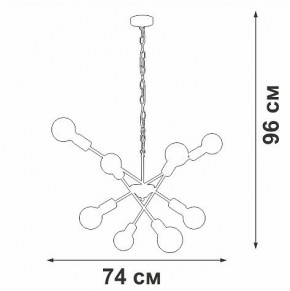 Подвесная люстра Vitaluce V4750 V4750-1/8 в Губкинском - gubkinskiy.ok-mebel.com | фото 2