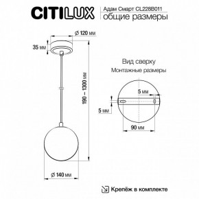 Подвесной светильник Citilux Адам Смарт CL228B011 в Губкинском - gubkinskiy.ok-mebel.com | фото 5