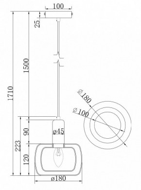 Подвесной светильник Maytoni Vision MOD411PL-01G в Губкинском - gubkinskiy.ok-mebel.com | фото 7