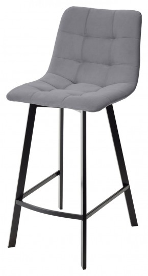 Полубарный стул CHILLI-QB SQUARE серый #27, велюр / черный каркас (H=66cm) М-City в Губкинском - gubkinskiy.ok-mebel.com | фото