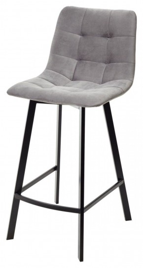 Полубарный стул CHILLI-QB SQUARE светло-серый #26, велюр / черный каркас (H=66cm) М-City в Губкинском - gubkinskiy.ok-mebel.com | фото