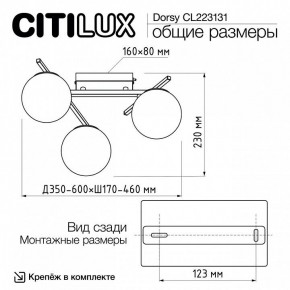 Потолочная люстра Citilux Dorsy CL223131 в Губкинском - gubkinskiy.ok-mebel.com | фото 11