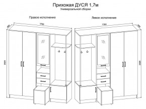 Прихожая Дуся 1.7 УНИ (Дуб Бунратти/Белый Бриллиант) в Губкинском - gubkinskiy.ok-mebel.com | фото 2