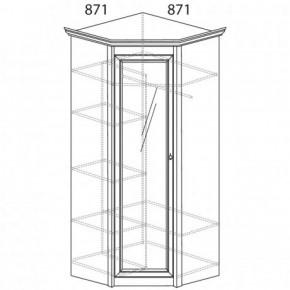Шкаф угловой №641 "Флоренция" Фасад глухой (угол 871*871) Дуб оксфорд в Губкинском - gubkinskiy.ok-mebel.com | фото 2