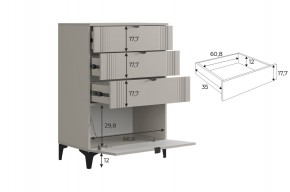 РИЧ Гостиная (модульная) кашемир в Губкинском - gubkinskiy.ok-mebel.com | фото 6