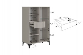 РИЧ Комод 2 со стеклом в Губкинском - gubkinskiy.ok-mebel.com | фото 3