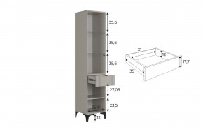РИЧ Шкаф однодверный со стеклом в Губкинском - gubkinskiy.ok-mebel.com | фото 3