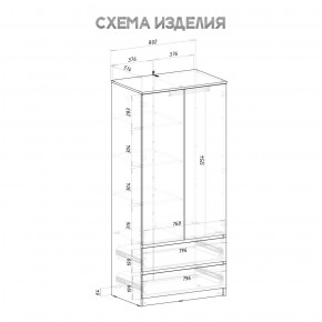Шкаф 2-х створчатый Симпл ШК-03 (графит) в Губкинском - gubkinskiy.ok-mebel.com | фото 4