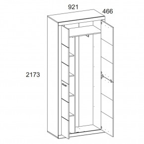 Шкаф 2D OSKAR , цвет дуб Санремо в Губкинском - gubkinskiy.ok-mebel.com | фото 4