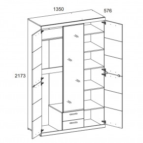 Шкаф 3D2S Z OSKAR , цвет дуб Санремо в Губкинском - gubkinskiy.ok-mebel.com | фото