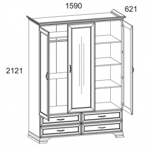 Шкаф 3D4S Z, TIFFANY, цвет вудлайн кремовый в Губкинском - gubkinskiy.ok-mebel.com | фото 2