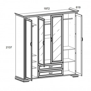 Шкаф 4D2S Z , MONAKO, цвет Сосна винтаж в Губкинском - gubkinskiy.ok-mebel.com | фото