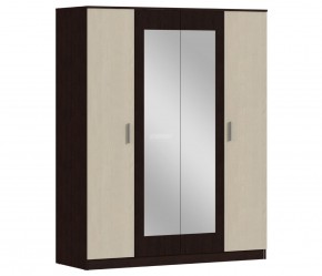 Шкаф 4х дверный с зеркалами Уют СБ-2750/1.Н (Венге/Паллада) в Губкинском - gubkinskiy.ok-mebel.com | фото