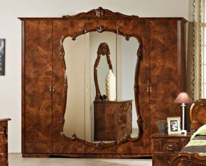 Шкаф 5-и дверный с зеркалами (20.145) Тициана (орех) в Губкинском - gubkinskiy.ok-mebel.com | фото
