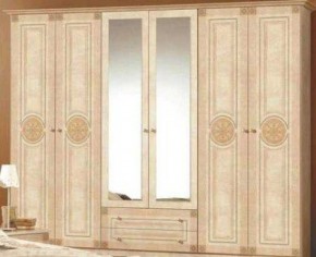 Шкаф 6-и дверный с зеркалами (02.146) Рома (беж) в Губкинском - gubkinskiy.ok-mebel.com | фото