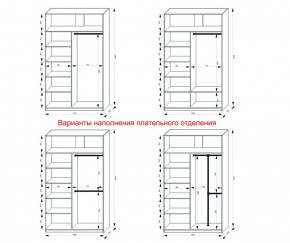 Шкаф-купе 1400 серии SOFT D1+D3+B2+PL1 (2 ящика+1штанга) профиль «Графит» в Губкинском - gubkinskiy.ok-mebel.com | фото 7