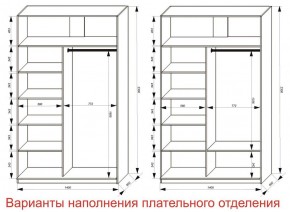 Шкаф-купе 1400 серии SOFT D6+D4+B2+PL2 (2 ящика+1штанга+1 полка) профиль «Капучино» в Губкинском - gubkinskiy.ok-mebel.com | фото 8