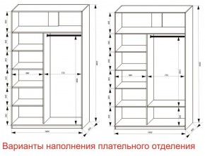 Шкаф-купе 1400 серии SOFT D6+D6+B2+PL3 (2 ящика+2штанги) профиль «Капучино» в Губкинском - gubkinskiy.ok-mebel.com | фото 7