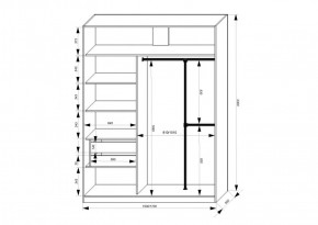 Шкаф-купе 1500 серии NEW CLASSIC K4+K4+B2+PL4 (2 ящика+F обр. штанга) профиль «Капучино» в Губкинском - gubkinskiy.ok-mebel.com | фото 3