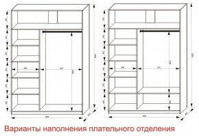 Шкаф-купе 1600 серии SOFT D6+D6+B2+PL3 (2 ящика+2штанги) профиль «Капучино» в Губкинском - gubkinskiy.ok-mebel.com | фото 8