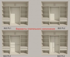 Шкаф-купе 2100 серии SOFT D2+D7+D3+B22+PL2 (по 2 ящика лев/прав+1штанга+1полка) профиль «Графит» в Губкинском - gubkinskiy.ok-mebel.com | фото 6