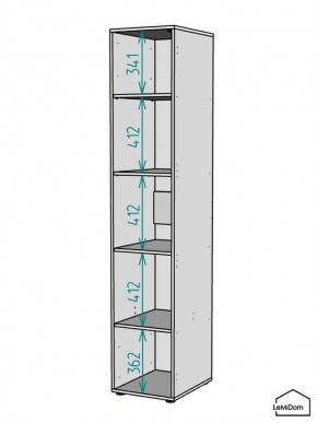 Шкаф Linnea MHR-1-2 2050х400х510 (ДВ-М 11.1.25) в Губкинском - gubkinskiy.ok-mebel.com | фото 3