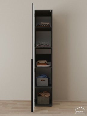 Шкаф Linnea MHR-1-2 2050х400х510 (Графит-М 11.1.25) в Губкинском - gubkinskiy.ok-mebel.com | фото 4