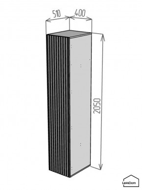 Шкаф Linnea MHR-1 2050х400х510 (ДВ-М 11.1.25) в Губкинском - gubkinskiy.ok-mebel.com | фото 2