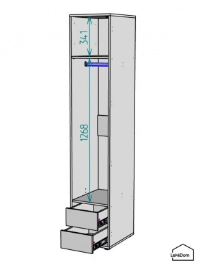 Шкаф Linnea MHR-1-3 2050х400х510 (Белый-М 11.1.2) в Губкинском - gubkinskiy.ok-mebel.com | фото 3