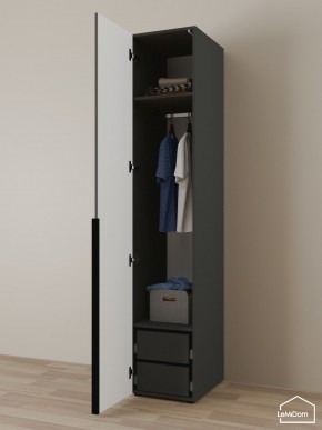 Шкаф Linnea MHR-1-3 2050х400х510 (Графит-М 11.1.25) в Губкинском - gubkinskiy.ok-mebel.com | фото 5