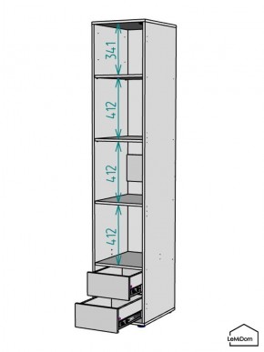 Шкаф Linnea MHR-1-4 2050х400х510 (ДВ-М 11.1.25) в Губкинском - gubkinskiy.ok-mebel.com | фото 3