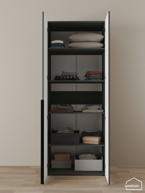 Шкаф Linnea MHR-2-2 2050х800х510 (Графит-М 11.1.25) в Губкинском - gubkinskiy.ok-mebel.com | фото 4