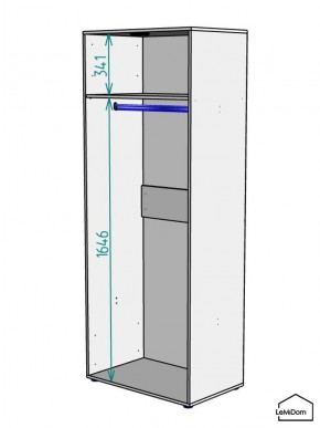 Шкаф Linnea MHR-2PO 2050х800х510 (Белый-М 11.1.1) в Губкинском - gubkinskiy.ok-mebel.com | фото 3