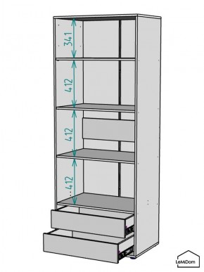 Шкаф Linnea MHR-2PO-4 2050х800х510 (Белый-М 11.1.1) в Губкинском - gubkinskiy.ok-mebel.com | фото 3