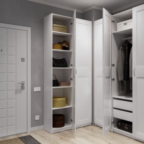 Шкаф МАКС однодверный узкий, цвет белый в Губкинском - gubkinskiy.ok-mebel.com | фото 4