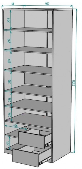 Шкаф Мальта H202 в Губкинском - gubkinskiy.ok-mebel.com | фото 2