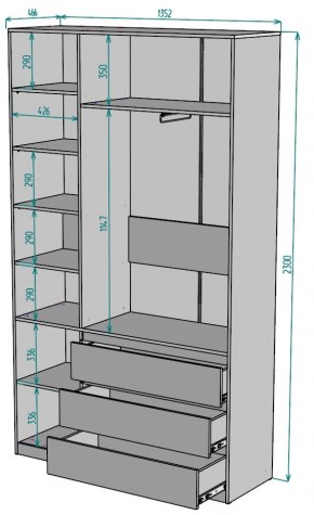 Шкаф Мальта H204 в Губкинском - gubkinskiy.ok-mebel.com | фото 2