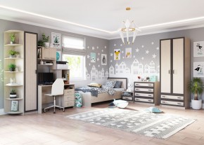 НАОМИ Шкаф 1 створчатый с полками и штангой в Губкинском - gubkinskiy.ok-mebel.com | фото 2