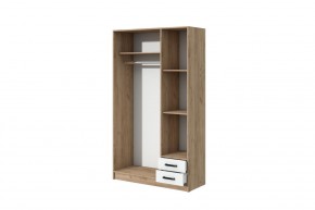 Шкаф распашной Эконом (Дуб крафт золотой/Белый текстурный) в Губкинском - gubkinskiy.ok-mebel.com | фото 2