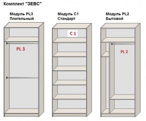 Шкаф распашной серия «ЗЕВС» (PL3/С1/PL2) в Губкинском - gubkinskiy.ok-mebel.com | фото 2