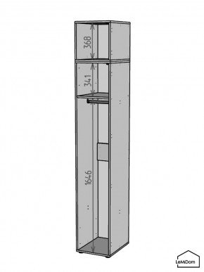 Шкаф с антресолью Linnea MHR-1A-1 2450х400х510 (ДВ-М 11.1.25) в Губкинском - gubkinskiy.ok-mebel.com | фото 3