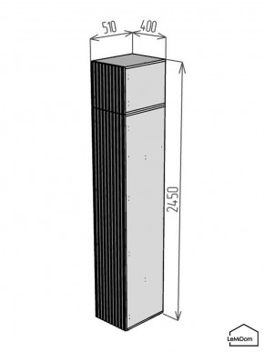 Шкаф с антресолью Linnea MHR-1A-1 2450х400х510 (Графит-М 11.1.25) в Губкинском - gubkinskiy.ok-mebel.com | фото 2