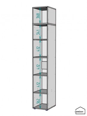 Шкаф с антресолью Linnea MHR-1A-2 2450х400х510 (Графит-М 11.1.25) в Губкинском - gubkinskiy.ok-mebel.com | фото 3