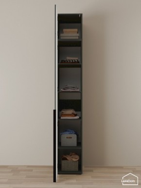 Шкаф с антресолью Linnea MHR-1A-2 2450х400х510 (Графит-М 11.1.25) в Губкинском - gubkinskiy.ok-mebel.com | фото 4