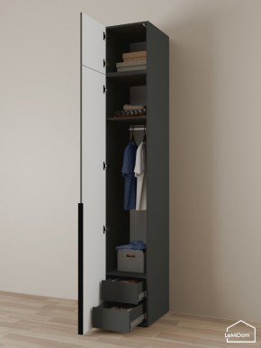 Шкаф с антресолью Linnea MHR-1A-3 2450х400х510 (Графит-М 11.1.25) в Губкинском - gubkinskiy.ok-mebel.com | фото 5